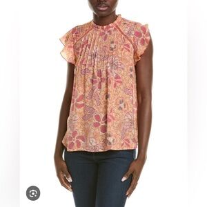 NANETTE LEPORE flowy flutter sleeve top/shirt/blouse peach size X-LARGE